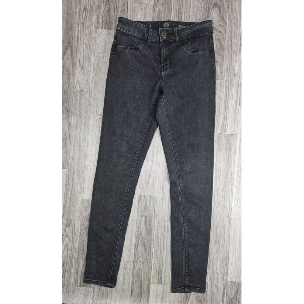 (3/$35) SO Juniors Size 7 Stretch Skinny Black Grey Denim Jeans